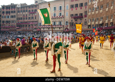 Cortège historique, le Palio de Sienne, Sienne, Toscane, Italie, Europe Banque D'Images