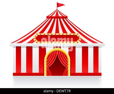 Tente de cirque illustration isolé sur fond Banque D'Images