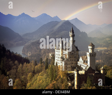 DE - La Bavière : Château de Neuschwanstein Banque D'Images