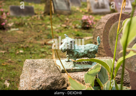 Les pierres tombales des propriétaires d'animaux dans le cimetière pour animaux de Hartsdale dans Hartsdale dans le comté de Westchester dans l'État de New York Banque D'Images