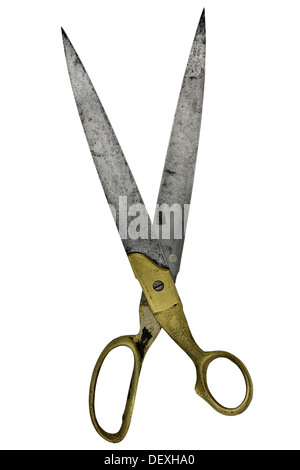 Vintage shears isolated over white background, clipping path Banque D'Images