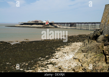 L'ancienne jetée Birnbeck Island, Weston-Super-Mare, Somerset, Angleterre. Banque D'Images