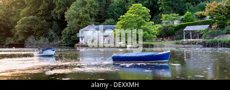 Bateaux sur la rivière à Lerryn près de Cornwall dans Lostwithiel Banque D'Images