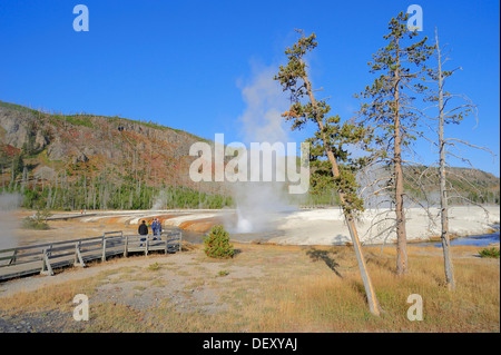 Cliff Geyser, bassin de sable noir, Parc National de Yellowstone, Wyoming, USA Banque D'Images