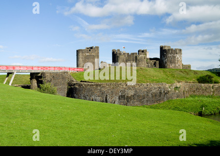 Château de Caerphilly, Caerphilly, Galles du Sud. Banque D'Images