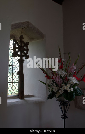 Une fenêtre à St James Church, Kington, Worcestershire, Angleterre, RU Banque D'Images