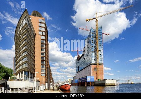 L'Elbphilharmonie en construction situé à Hambourg, Allemagne, Europe, die im Bau befindliche Elbphilharmonie à Hambourg, D Banque D'Images