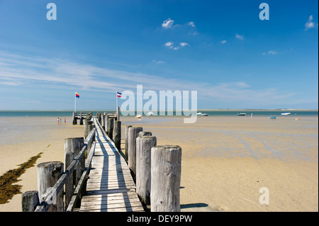 Jetty, Utersum, Foehr, l'île de Frise du Nord, Schleswig-Holstein Banque D'Images