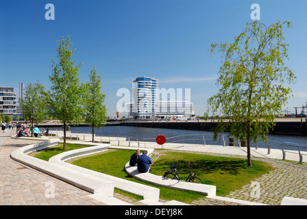 Grasbrookhafen Dalmannkai et Promenade, port de Hambourg, HafenCity Banque D'Images