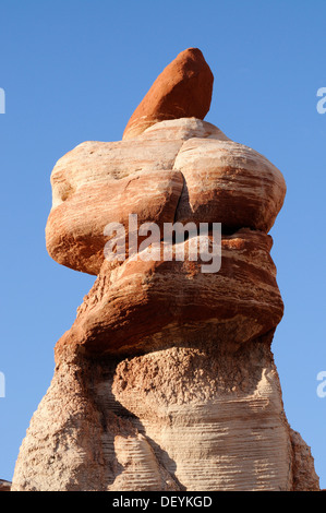 Hoodoo coloré, pilier de roche, formations de grès, Blue Canyon, Arizona, États-Unis Banque D'Images