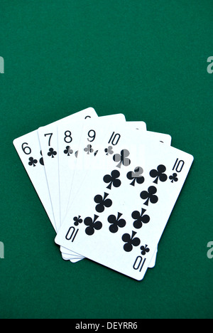 Quinte Flush, jouer aux cartes, poker Banque D'Images