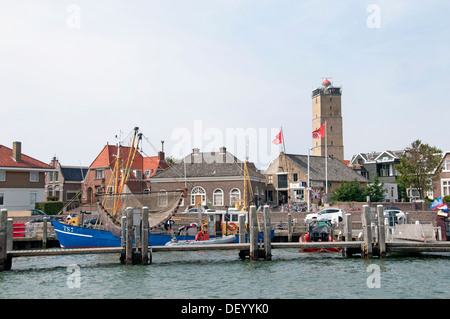 Terschelling frise de Brandaris phare mer des Wadden Wad Harbour Port Pays-Bas Banque D'Images