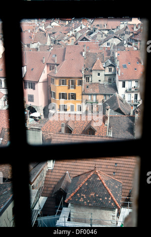 Vue du château d'Annecy, Haute Savoie, France, Europe Banque D'Images