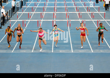 60 m haies femmes terminer, athlétisme, sports, tournoi 2010 Sparkassen-Cup Schleyer-Halle, Stuttgart Banque D'Images