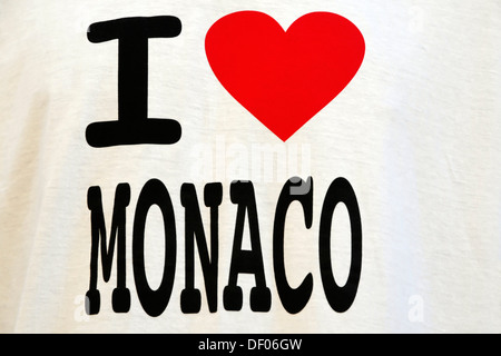 'J'aime Monaco', souvenir, Monte Carlo, Principauté de Monaco, Cote d'Azur, de l'Europe Banque D'Images