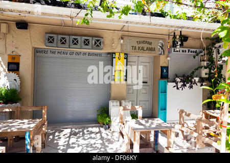 Pas de menu restaurant Taverna à Nidri Nydri Lefkada Lefkas Grèce île grecque Banque D'Images