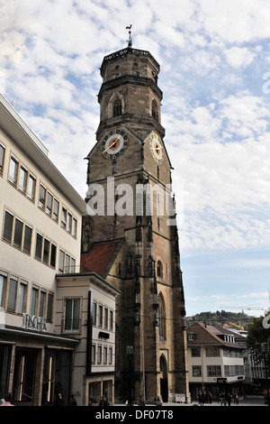 Flèche de la Collégiale, Marstall, Stuttgart, Bade-Wurtemberg Banque D'Images