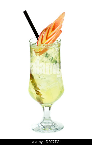 Cocktail pomme verte isolée sur fond blanc Banque D'Images