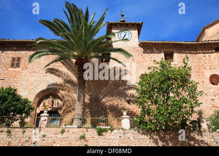 Campanile, village Fornalutx près de Soller, Majorque, Îles Baléares, Espagne Banque D'Images