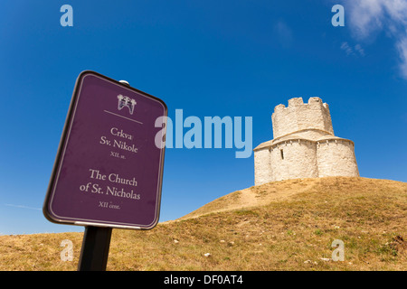 Dôme de l'église de Sveti Nikola, église Saint Nicolas, 12e siècle, Prahulje, Nin, Zadar, Dalmatie, Croatie, Europe Banque D'Images