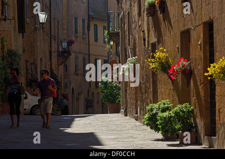 Pienza, Val d'Orcia, Val d'Orcia, classé au patrimoine mondial de l'UNESCO , Province de Sienne, Toscane, Italie. Banque D'Images