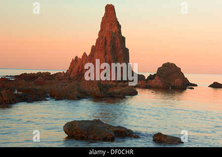 Reef des sirènes, parc naturel de Cabo de Gata-Nijar, Arrecife de las Sirenas, Réserve de biosphère, la province d'Almeria, Andalousie, Banque D'Images