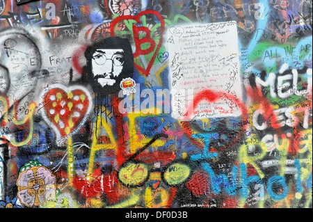 John Lennon wall, graffiti, Prague, République Tchèque Banque D'Images