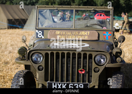 Photographe officiel de l'Armée US Jeep et signer Banque D'Images