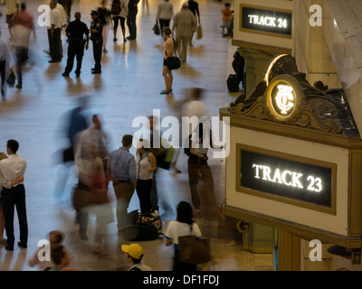 Voie 23 Sign in Grand Central Terminal, NEW YORK Banque D'Images