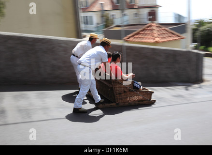 Madeira mountain village de Monte à Funchal, toboggan toboggan Banque D'Images