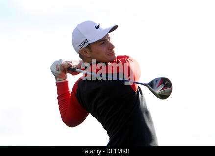 Carnoustie Écosse, Royaume-Uni. Septembre 26, 2013. Oliver Wilson pris le départ au cours de la première ronde de la Dunhill Championship Golf, de l'Old Course St Andrews. Credit : Action Plus Sport Images/Alamy Live News Banque D'Images