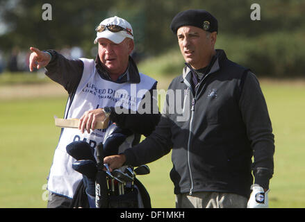 Carnoustie Écosse, Royaume-Uni. Septembre 26, 2013. L'acteur hollywoodien Andy Garcia au cours de la première ronde de championnat de golf de la Dunhill, à partir de l'Old Course St Andrews. Credit : Action Plus Sport Images/Alamy Live News Banque D'Images