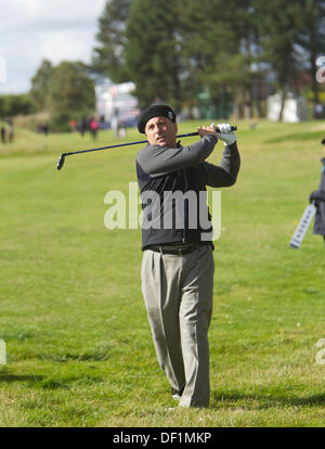 Carnoustie Écosse, Royaume-Uni. Septembre 26, 2013. L'acteur hollywoodien Andy Garcia au cours de la première ronde de championnat de golf de la Dunhill, à partir de l'Old Course St Andrews. Credit : Action Plus Sport Images/Alamy Live News Banque D'Images