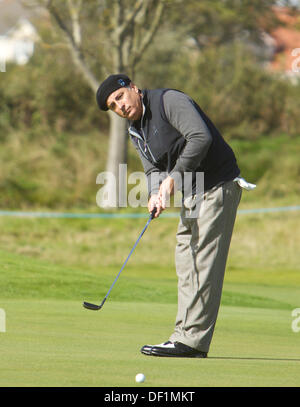 Carnoustie Écosse, Royaume-Uni. Septembre 26, 2013. L'acteur hollywoodien Andy Garcia au cours de la première ronde de championnat de golf de la Dunhill, à partir de l'Old Course St Andrews. Credit : Action Plus Sport Images/Alamy Live News Banque D'Images