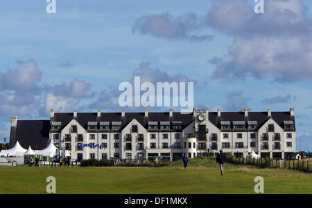 Carnoustie Écosse, Royaume-Uni. Septembre 26, 2013. Clubhouse de Carnoustie, au cours de la première ronde de championnat de golf de la Dunhill, du Carnoustie, Carnoustie. Credit : Action Plus Sport Images/Alamy Live News Banque D'Images