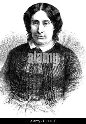 George Sand, 1804-1876, en fait Amandine Aurore Lucile Dupin de Francueil, était un écrivain français, gravure sur bois de 1864 Banque D'Images