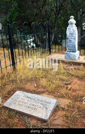 La tombe de John Henry Holliday, alias Doc Holliday, le gunfighter et ami de Wyatt Earp Banque D'Images