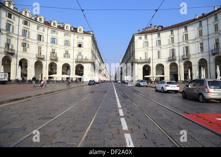 Turin ,la belle place Vittorio Veneto Banque D'Images