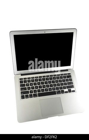 Macbook AIr dans différentes silhouette, isolé sur fond blanc Banque D'Images