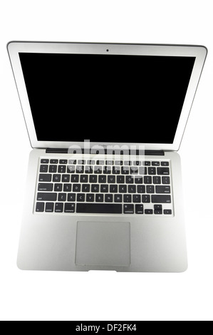 Macbook AIr dans différentes silhouette, isolé sur fond blanc Banque D'Images