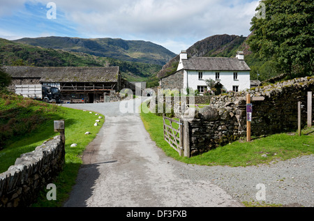 Yew Tree Farm House buildings (autrefois propriété de Beatrix Potter) La région des lacs en été près de Coniston Cumbria Angleterre Royaume-Uni Royaume-Uni Grande-Bretagne Banque D'Images