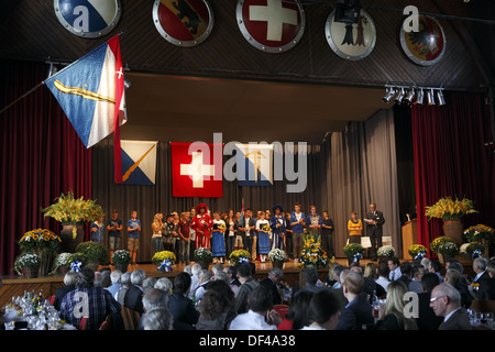 Le traditionnel festival annuel, Knabenschiessen Zurich, & la plus ancienne du plus grand festival, tenu par rapport à septembre week-end férié. Banque D'Images