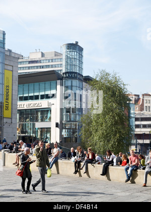 L'été sur Exchange Square Manchester UK Banque D'Images