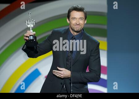 San Sebastian, Espagne. 27 août, 2013. L'acteur australien Hugh Jackman reçoit le prix Donostia au 61e Festival International du Film de San Sebastian. Crédit : Jack Abuin/ZUMAPRESS.com/Alamy Live News Banque D'Images