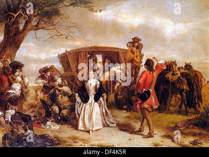 William Powell Frith 1860 peinture, intitulé Claude Duval, dépeint une image romantique du grand banditisme Banque D'Images