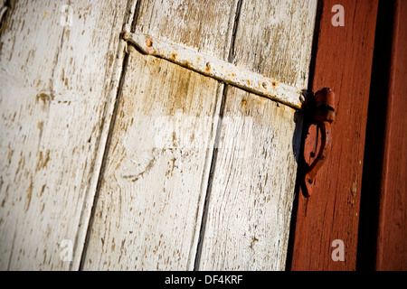Détail de la porte du vieux bois Banque D'Images