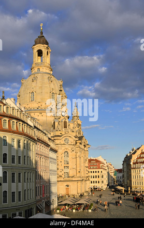 Frauenkirche et le Neuer Markt, Dresden, Allemagne Banque D'Images