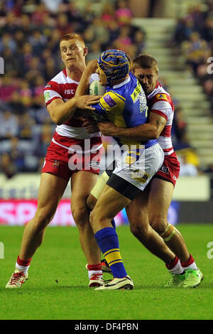 Wigan, UK. 27 août, 2013. Ben Jones-Bishop de Leeds Rhinos en action au cours de la Super League Rugby match de demi-finale de qualification entre Wigan Warriors et Leeds Rhinos du DW Stadium © Plus Sport Action/Alamy Live News Banque D'Images