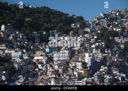 Maisons et bâtiments Favela Rocinha Rio de Janeiro Brésil slum Banque D'Images