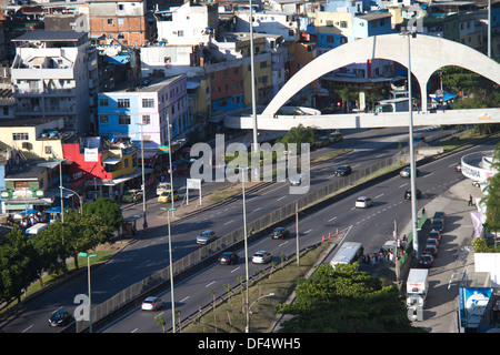 Rio de Janeiro Brésil favela Rocinha estrada da Lagoa barrra Banque D'Images